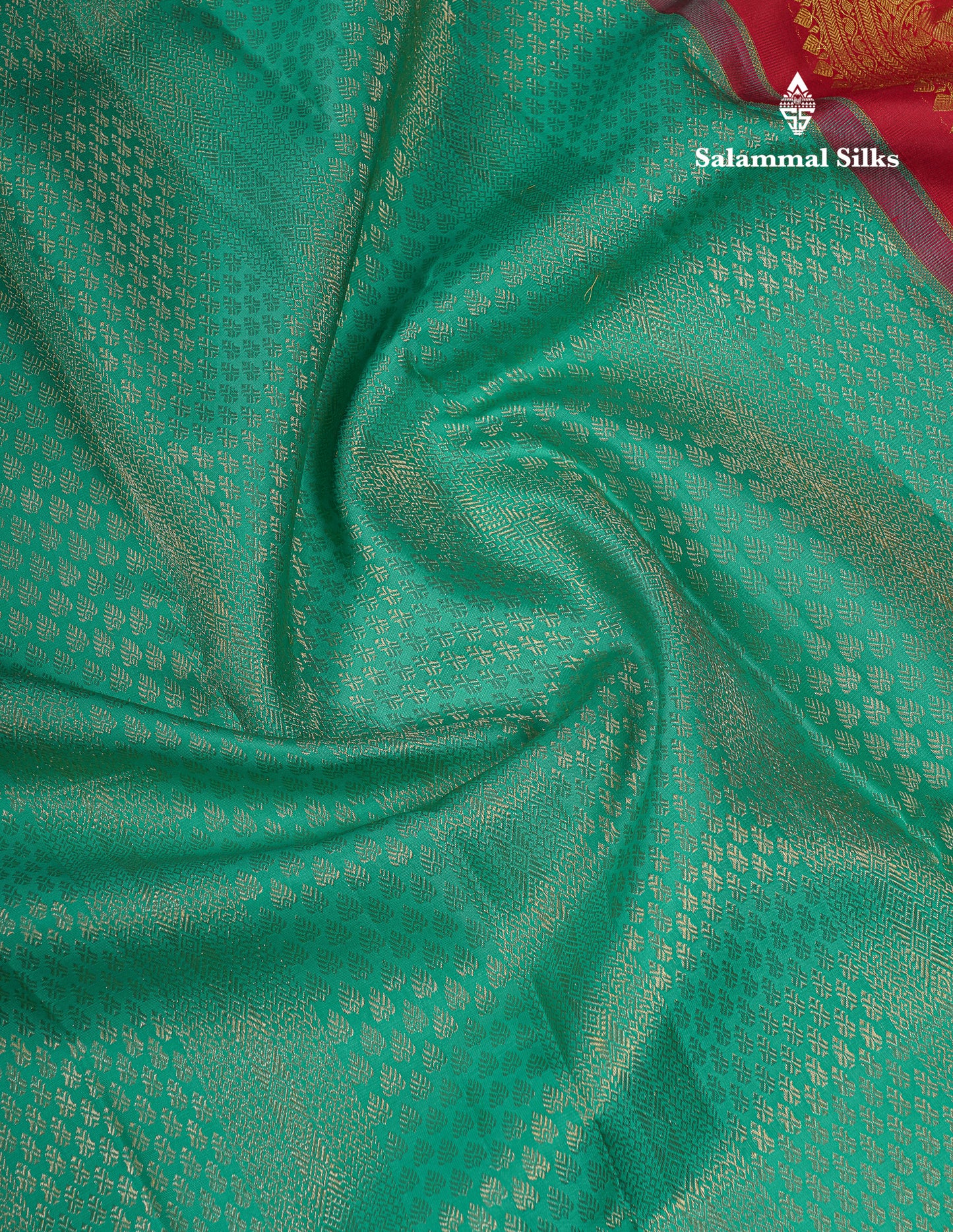 Beautiful Sapphire Green Bridal Pure Kanjivaram Silk Saree With Contrast Reddish Maroon Menakari Work Fancy Border