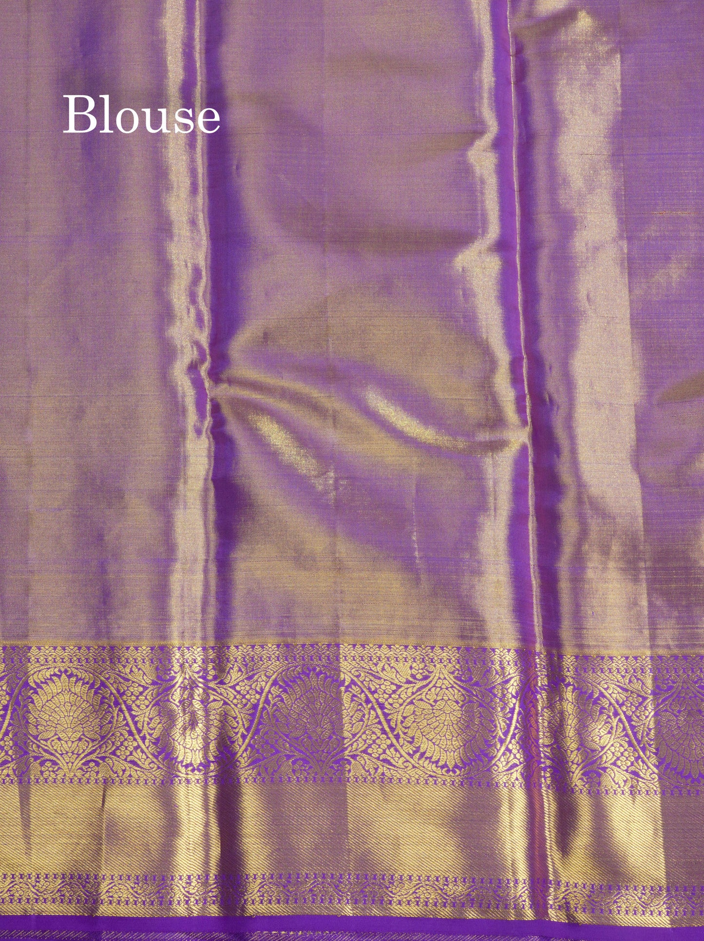 Tri Colour Pattern Fancy Pure Kanjivaram Silk Saree With Contrast Vadamalli Border