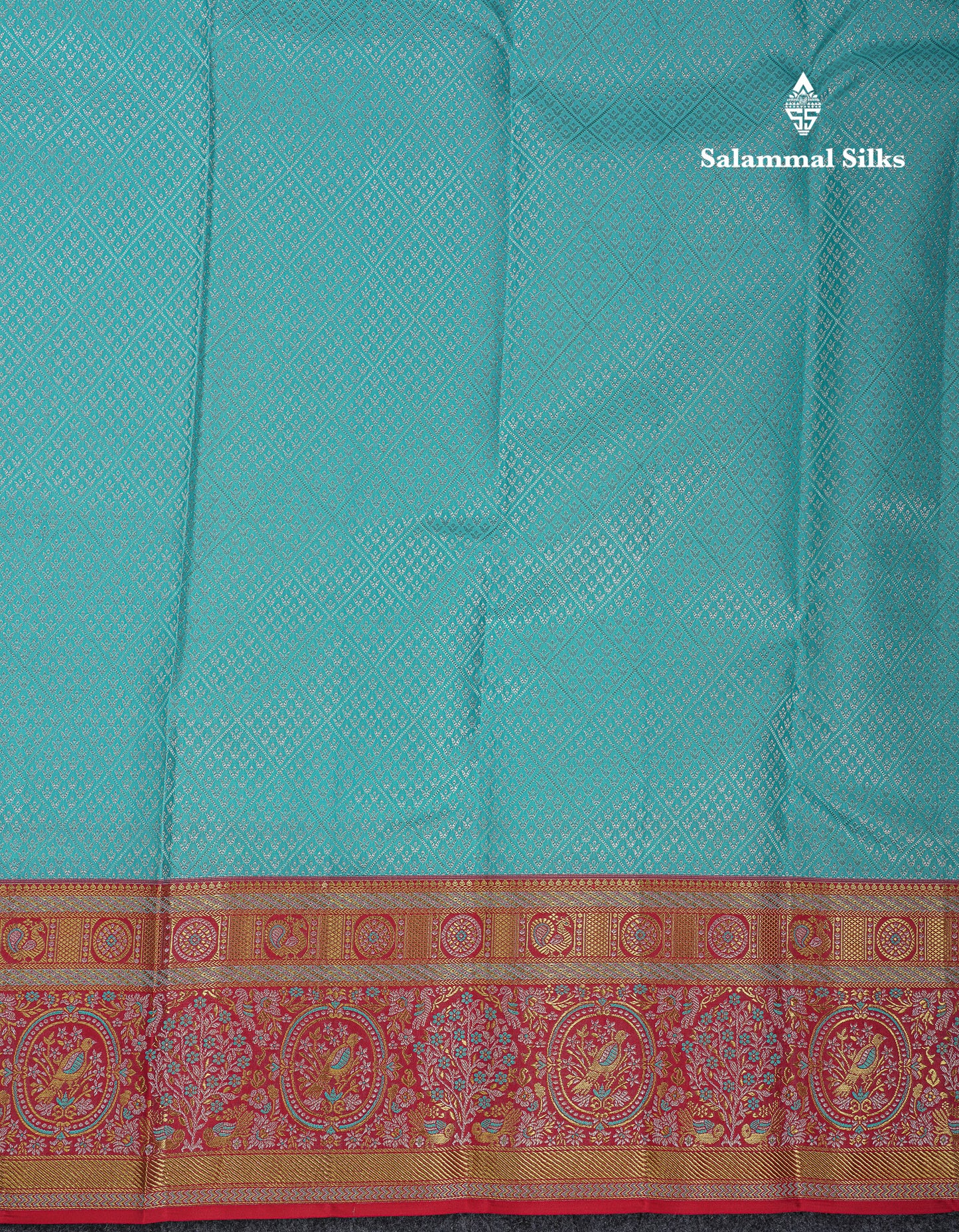 Beautiful Sapphire Blue Bridal Pure Kanjivaram Silk Saree With Contrast Chilly Red Menakari Work Fancy Border