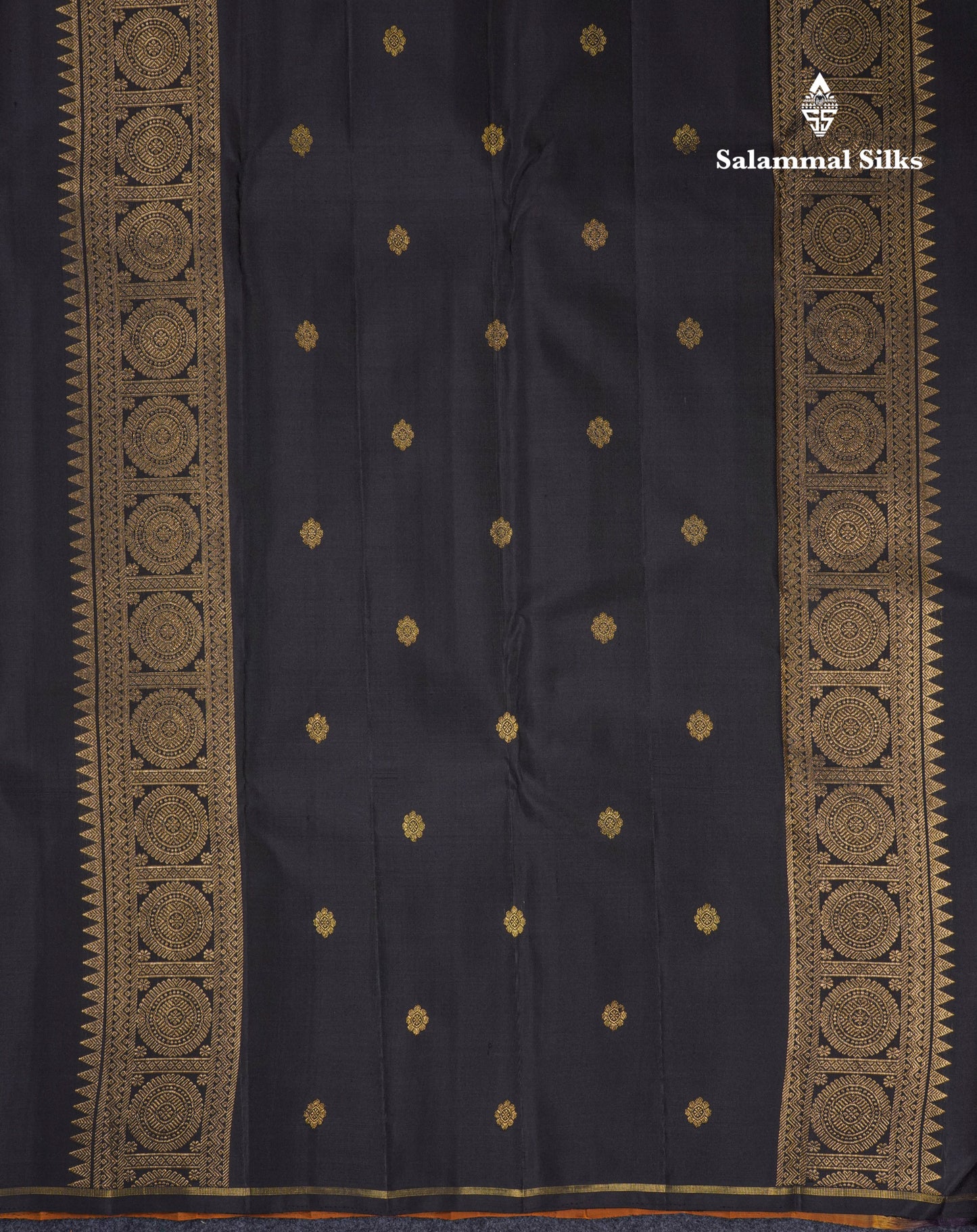 Dark Brown Beautiful Pure Kanjivaram Silk Sree With Small Border