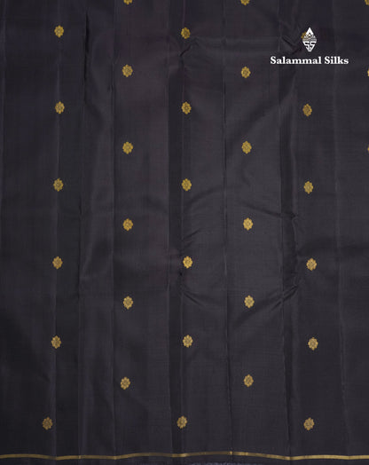 Dark Brown Beautiful Pure Kanjivaram Silk Sree With Small Border
