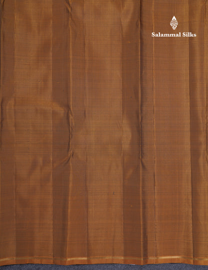 Dark Brown Beautiful Pure Kanjivaram Silk Sree With Small Border