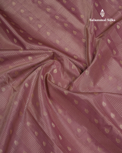 Beautiful Peach Semi Silk Saree With Contrast Dark Magenta Traditional Border