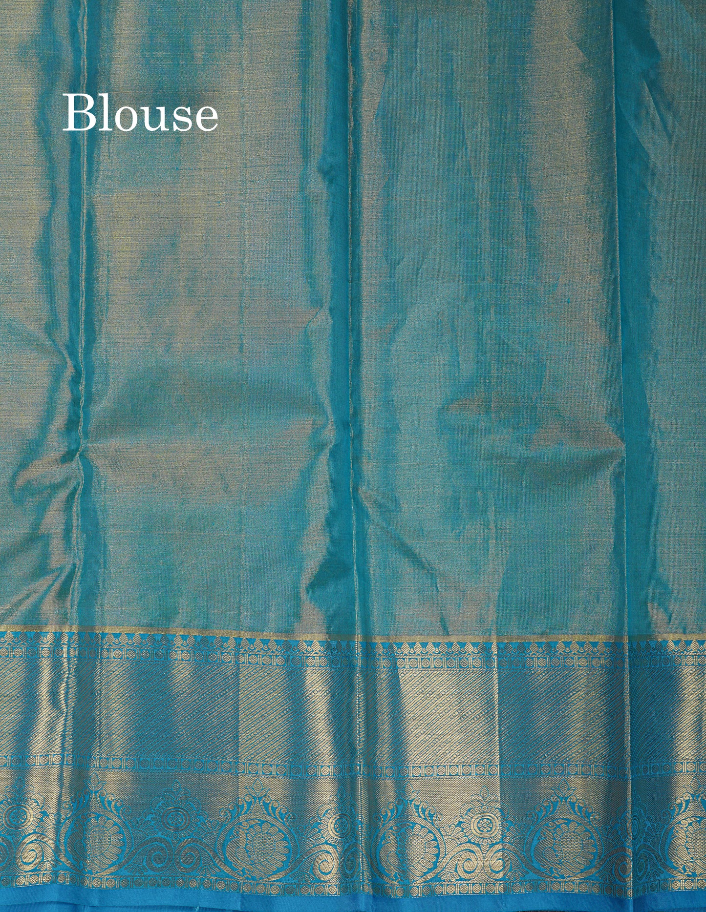 Beautiful Peach Tissue Bridal Pure Kanjivaram Silk Saree With Contrast Blue Traditional Border