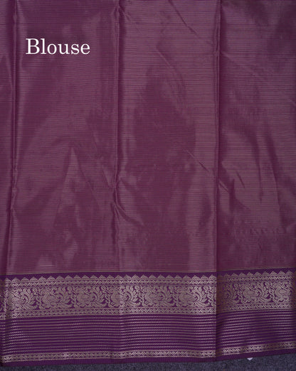 Beautiful Peach Semi Silk Saree With Contrast Dark Magenta Traditional Border