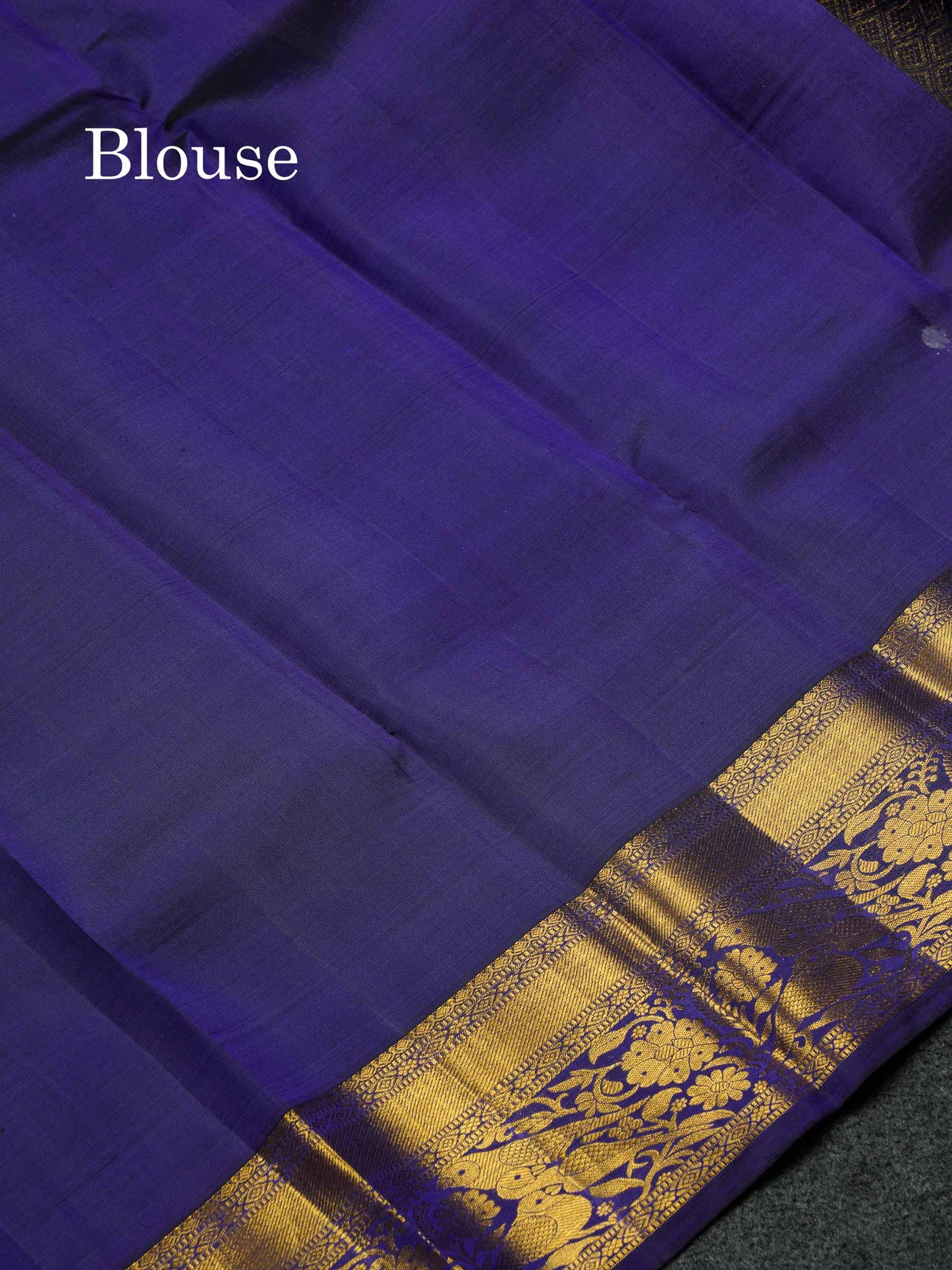 Beautiful Dual Tone Light Blue Peacock & Chakaram Thread Work Butta Pure Kanjivaram Silk Saree With Contrast Navy Blue Traditional Border