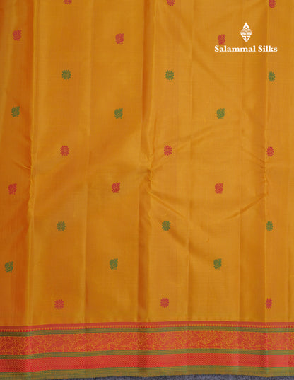 Yellow Thread Work Beautiful Pure Kanjivaram Silk Saree With Thread Work Border