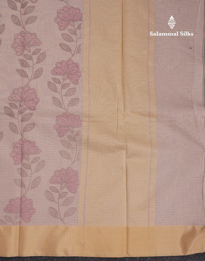 Beautiful Pastel Blue Kota Cotton Fancy Saree With Contrast Sandal Plain Border