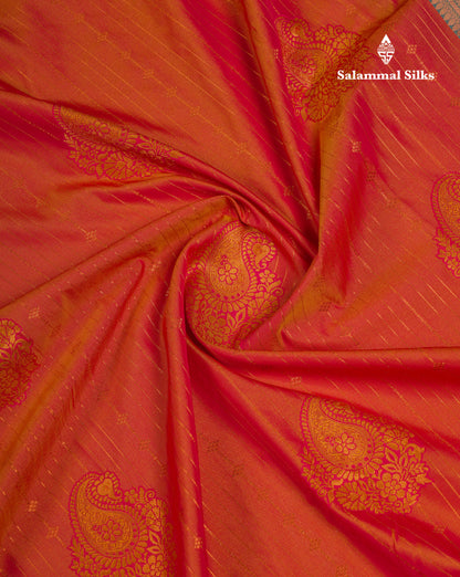 Beautiful Yellow Semi Silk Saree With Contrast Sapphire Green Blouse