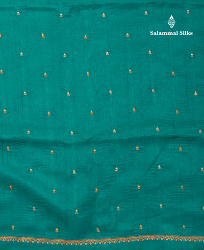 Dual Tone Green Tussar Fancy Saree With Self Blouse