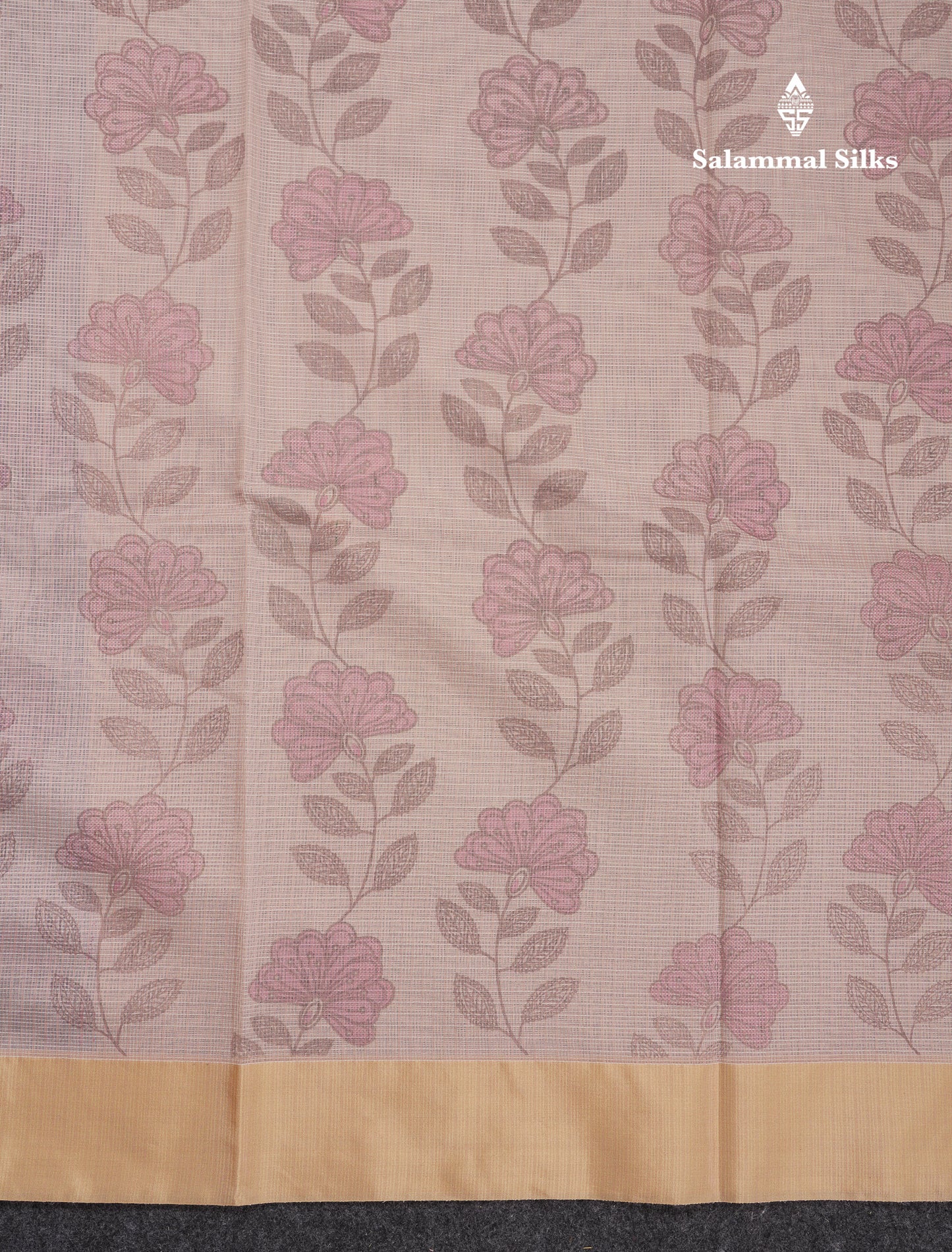 Beautiful Pastel Blue Kota Cotton Fancy Saree With Contrast Sandal Plain Border