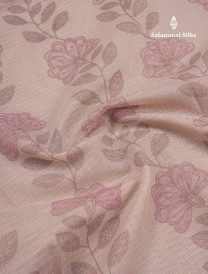 Beautiful Pastel Blue Kota Cotton Fancy Saree With Contrast Sandal Plain Border