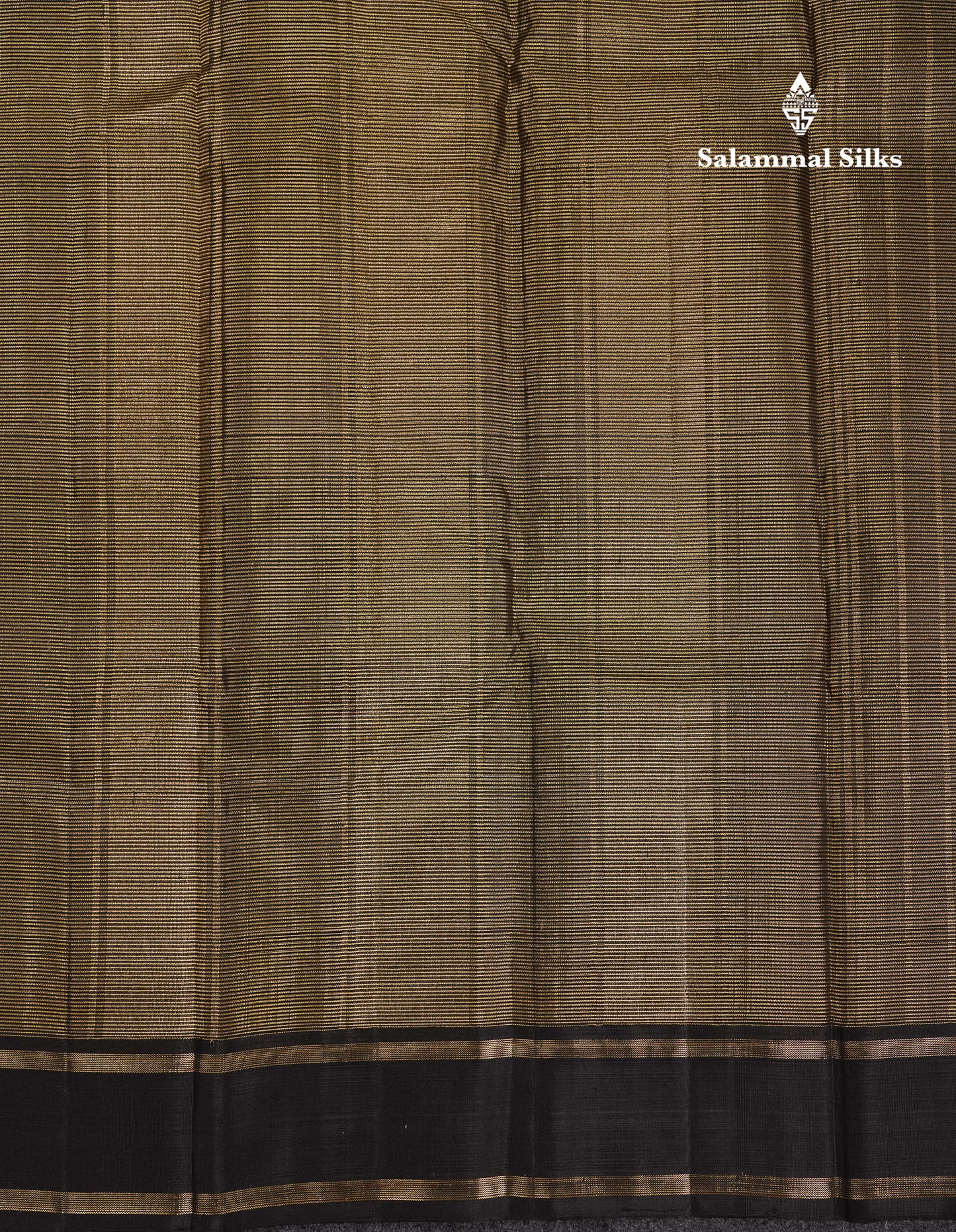 Beautiful Ramar Blue With Zari Lines Pure Kanjivaram Silk Saree With Contrast Black Traditional Gap Border
