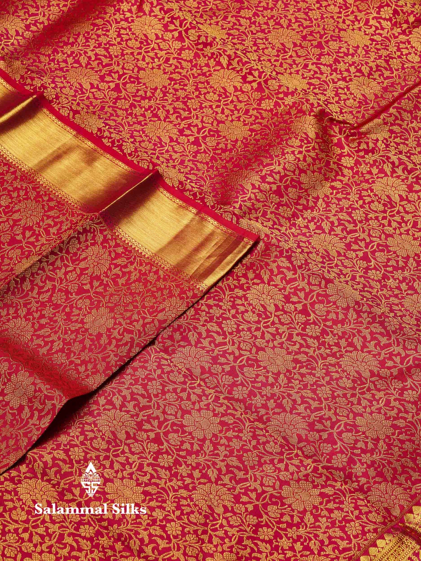 Beautiful Dual Tone Pink Bridal Pure Kanjivaram Silk Saree With Traditional Long Pallaku Border
