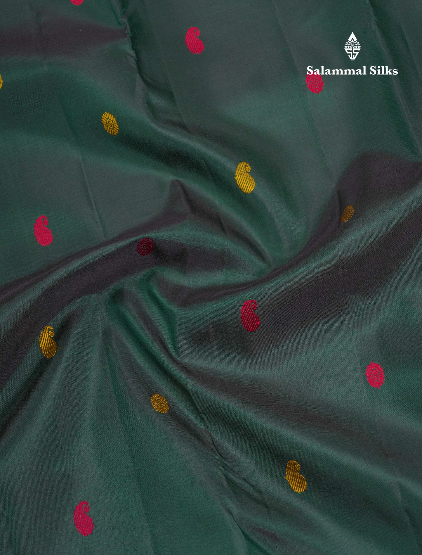 Bottle Green Thread Work Beautiful Pure Kanjivaram Silk Saree With Thread Work Double Border