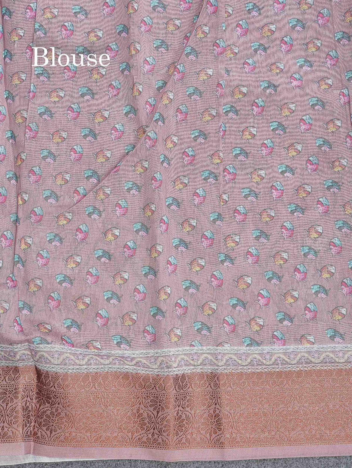 Cotton Mix Saree - Light Grey Colour Body With Fancy Border