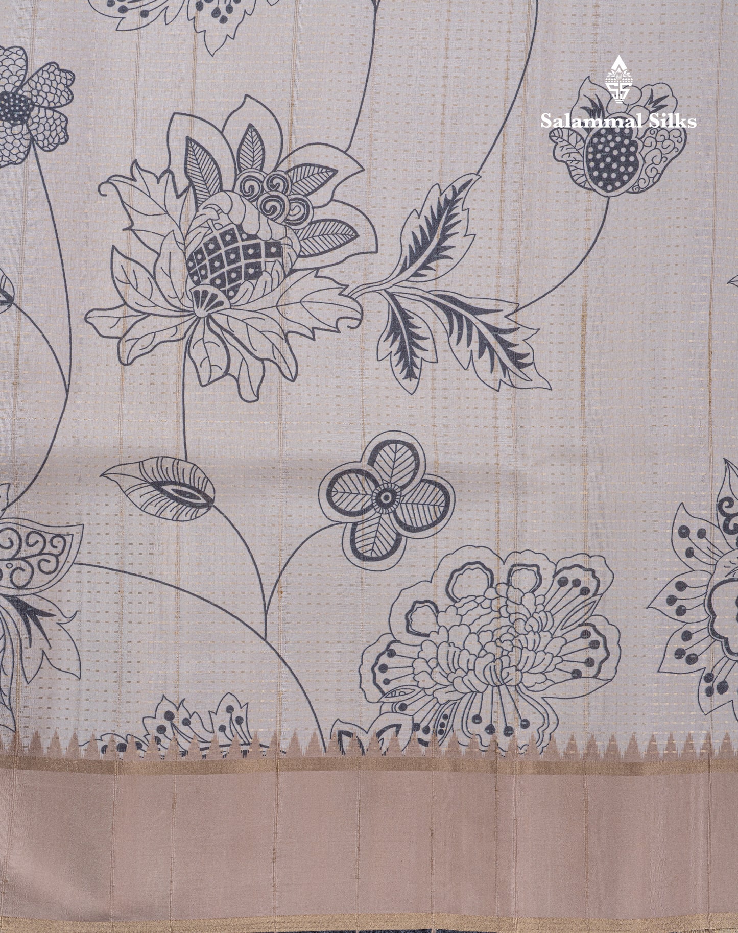 Cream Sandal Semi Tussar Fancy Saree With Contrast Light Violet Fancy Border