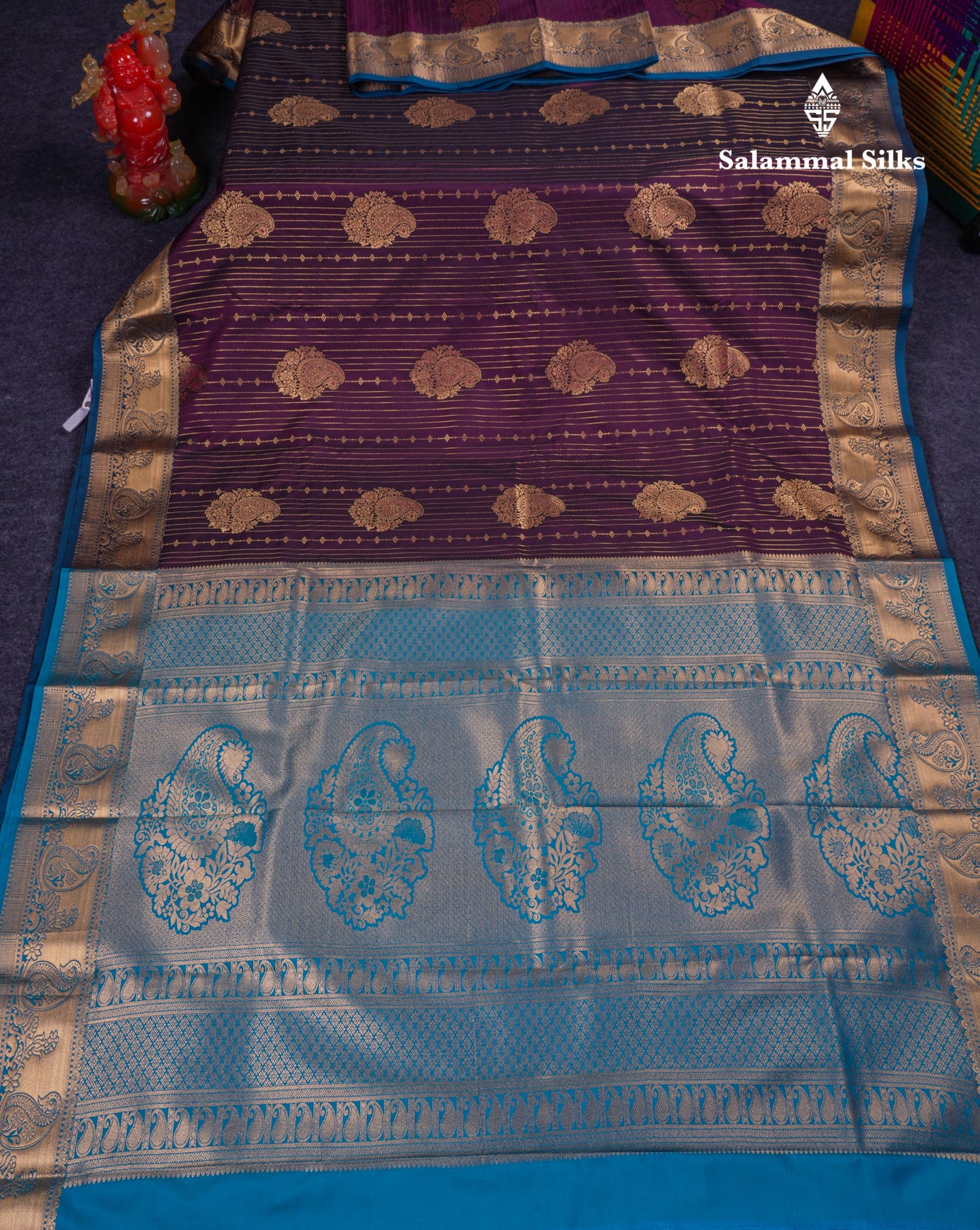 Beautiful Yellow Semi Silk Saree With Contrast Sapphire Green Blouse