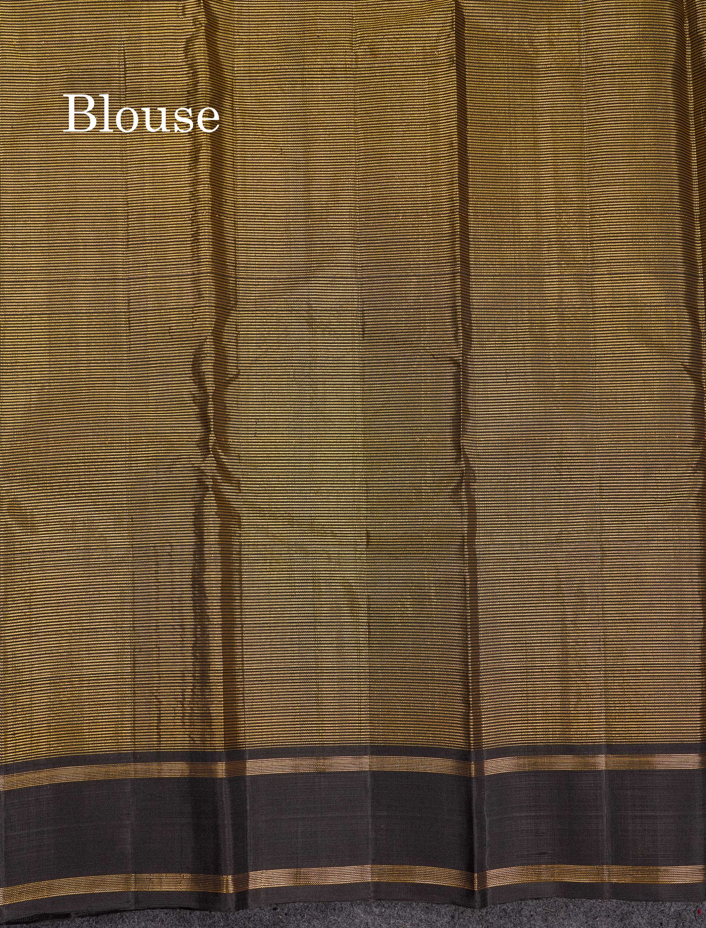 Beautiful Ramar Blue With Zari Lines Pure Kanjivaram Silk Saree With Contrast Black Traditional Gap Border