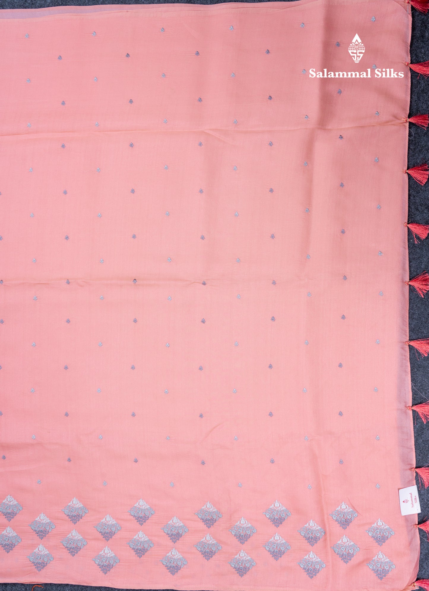 Peach Pink Tussar Fancy Saree With Self Blouse