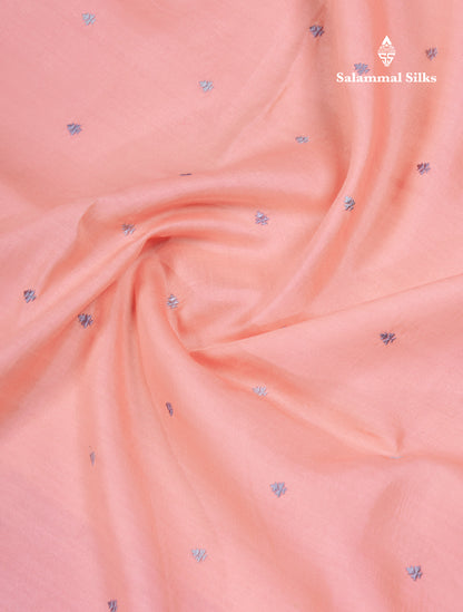 Peach Pink Tussar Fancy Saree With Self Blouse