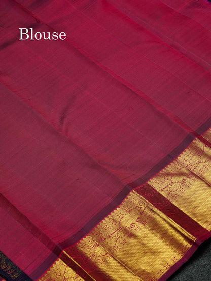 Beautiful Magenta Menakari Work Bridal Pure Kanjivaram Silk Saree With Traditional Border