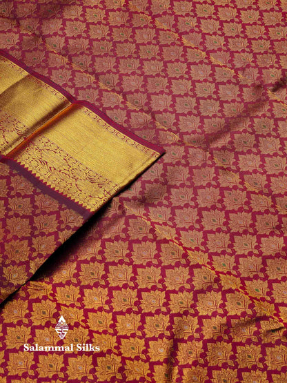 Beautiful Magenta Menakari Work Bridal Pure Kanjivaram Silk Saree With Traditional Border