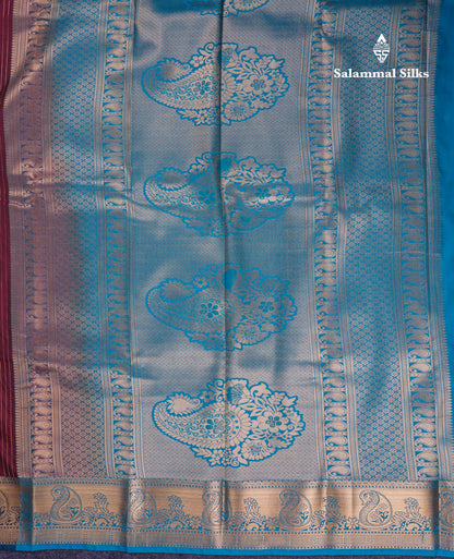 Beautiful Yellow Semi Silk Saree With Contrast Sapphire Green Blouse