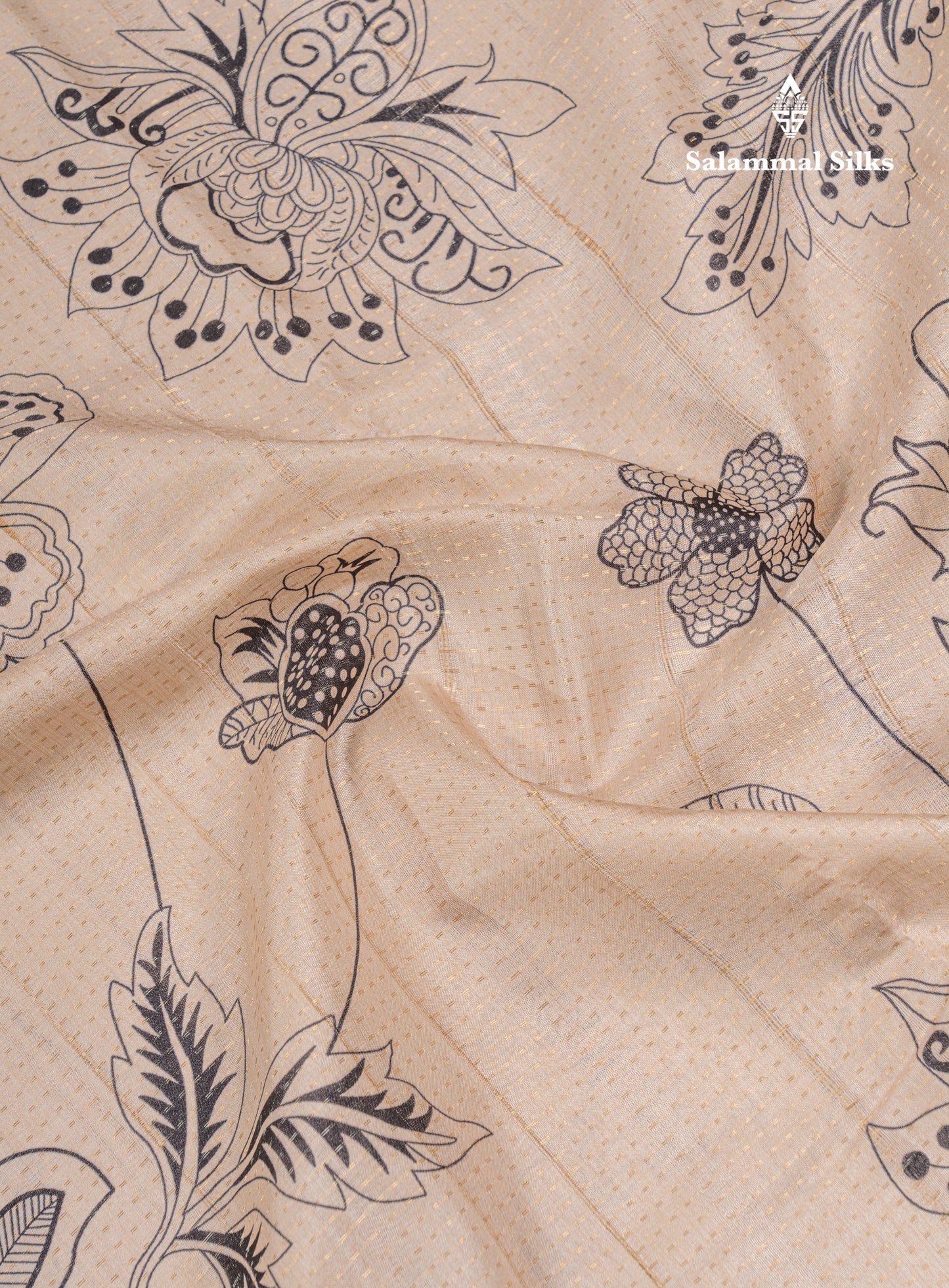 Cream Sandal Semi Tussar Fancy Saree With Contrast Light Violet Fancy Border