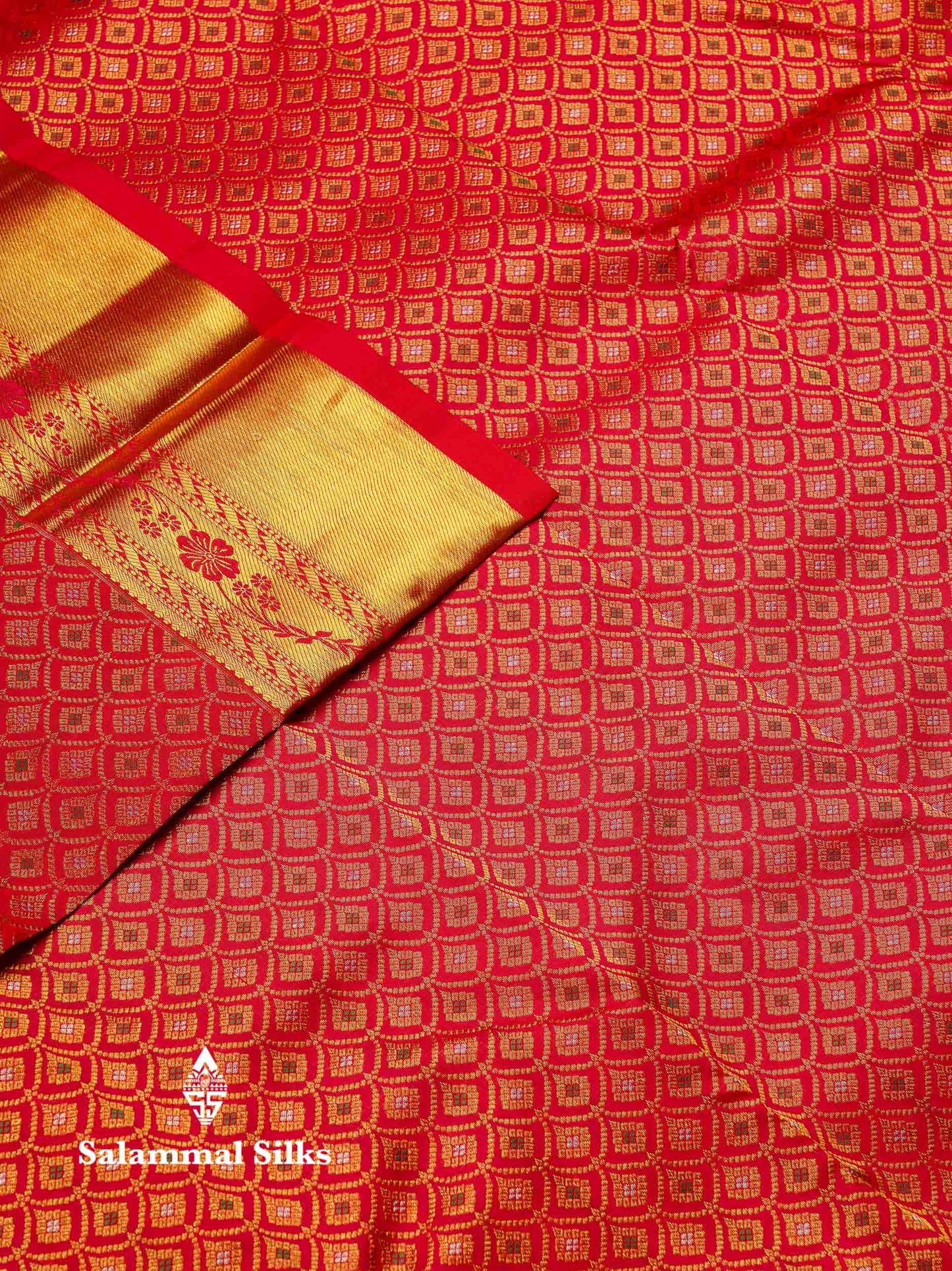 Beautiful Chilly Red Menakari Work Bridal Pure Kanjivaram Silk Saree With Traditional Border