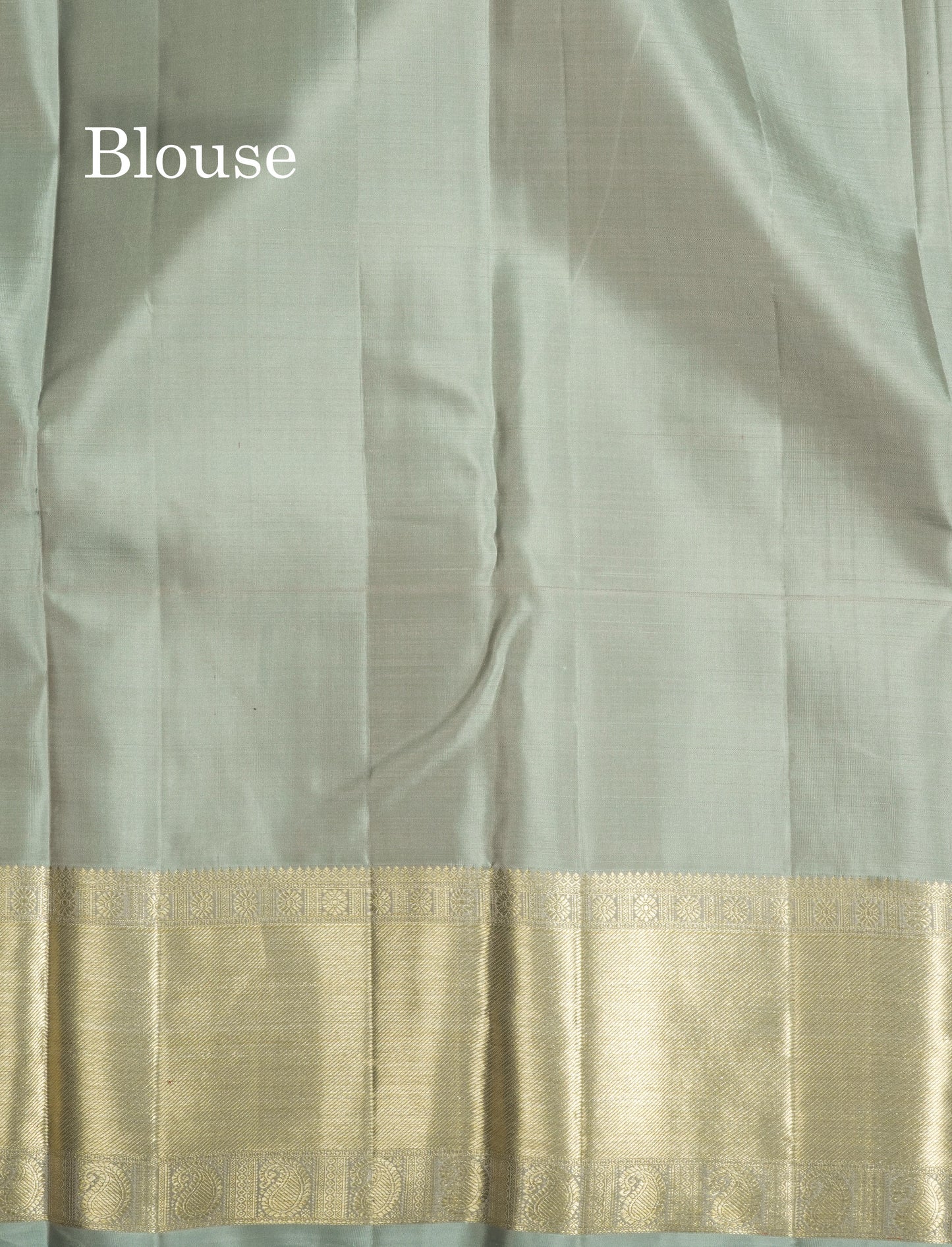 Beautiful Grey Pure Kanjivaram Silk Saree With Self Border