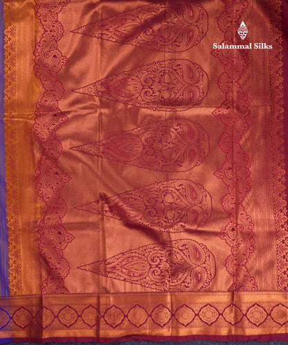 Beautiful Yellow Semi Silk Saree With Contrast Sapphire Green Blouse