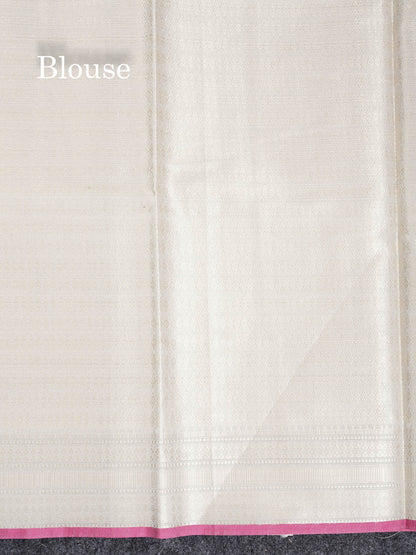 Cotton Mix Saree - Blueish Grey Meenakari Work Along With Fancy Border