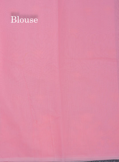 Baby Pink Cotton Mix Saree With Embroidery Border