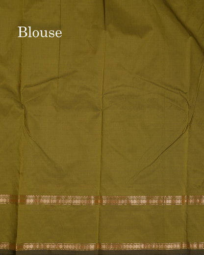 Beautiful Grey Semi Silk Saree With Tarditional Rettapet Border