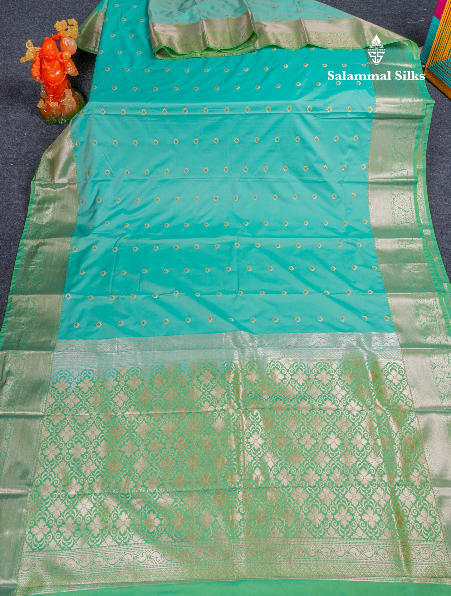 Beautiful Brown Menakari Work Semi Silk Saree With Contrast Grey Border