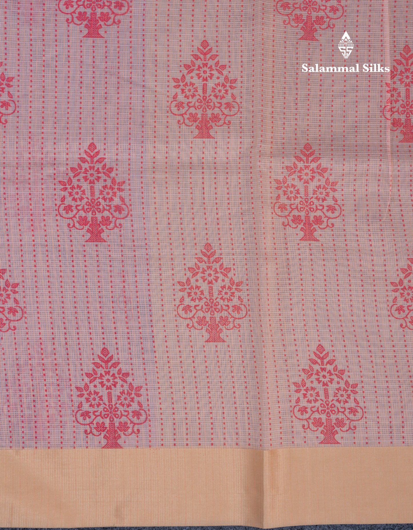 Sandal Kota Cotton Printed Saree With Self Plain Border