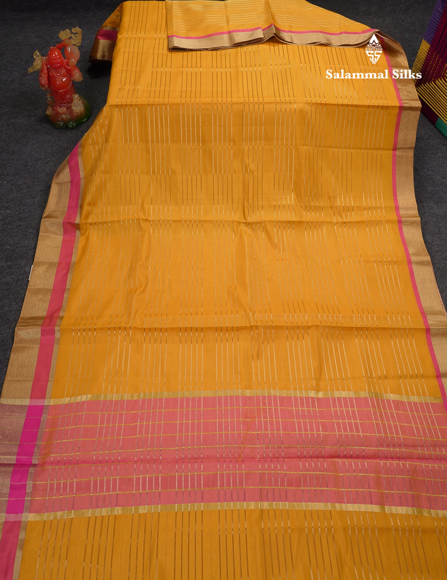 Beautiful Chilly Red Semi Tussar Fancy Saree With Contrast Dual Tone Bottle Green Blouse