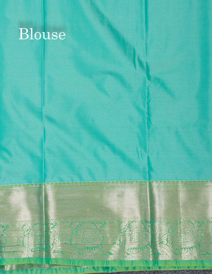 Beautiful Brown Menakari Work Semi Silk Saree With Contrast Grey Border