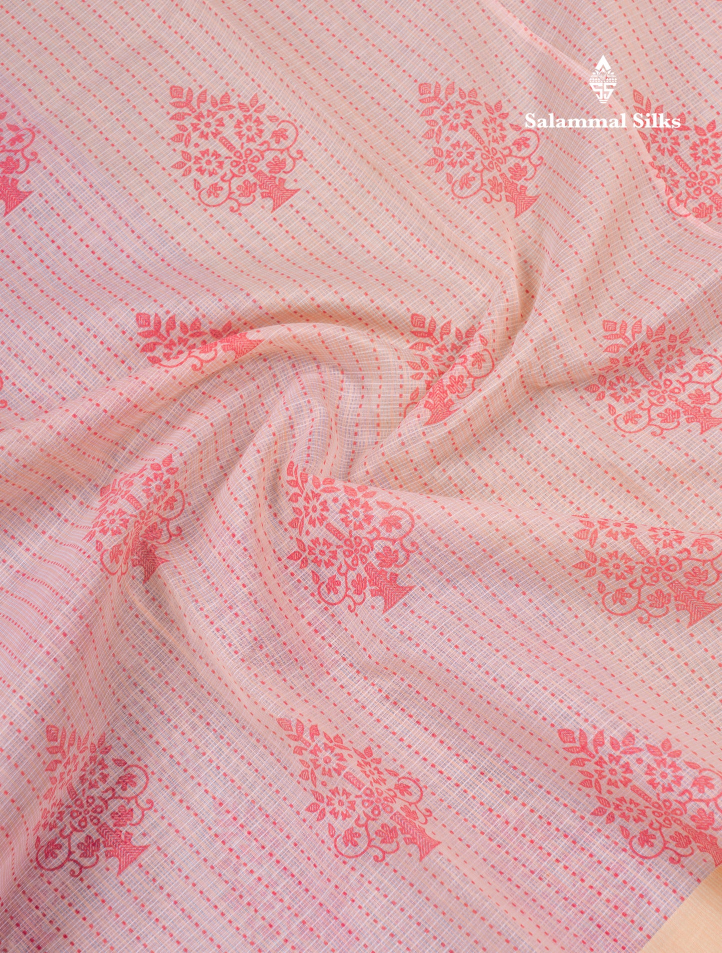 Sandal Kota Cotton Printed Saree With Self Plain Border