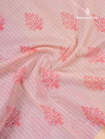 Sandal Kota Cotton Printed Saree With Self Plain Border