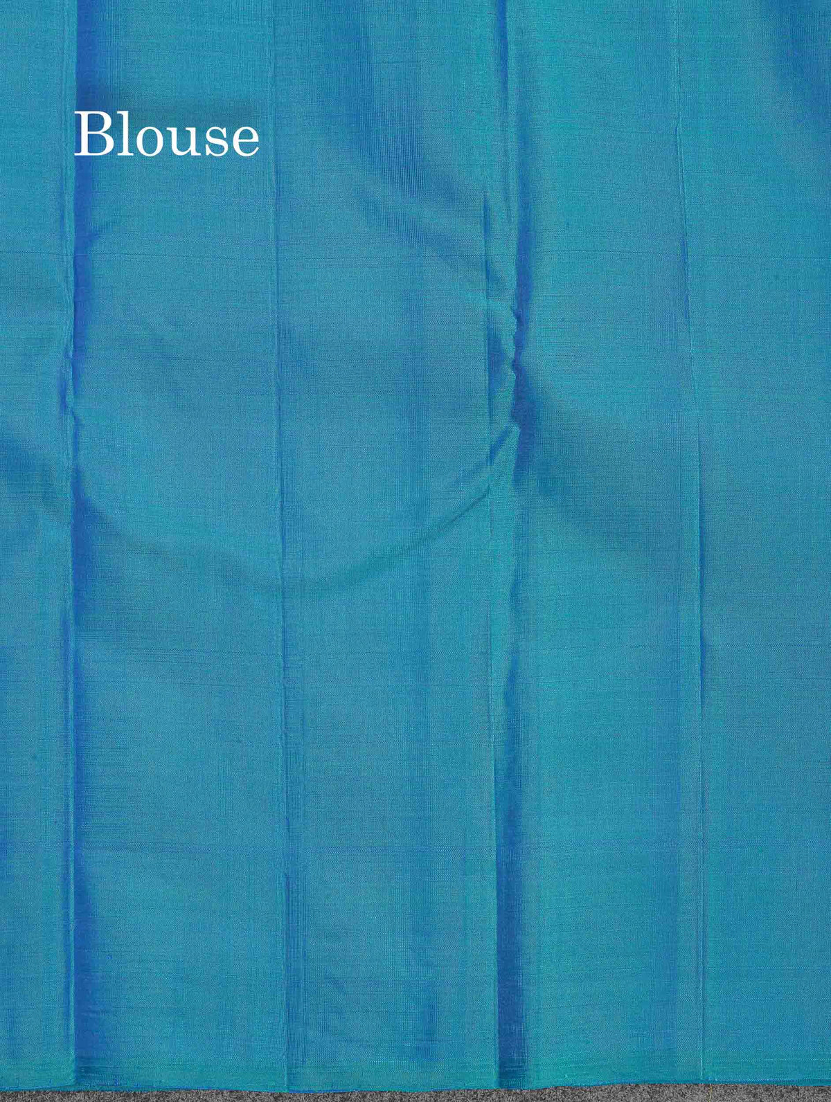 Pure Kanjivaram Silk Saree - Peacock Blue Colour Body With Zari Butta & Traditional Turning Border