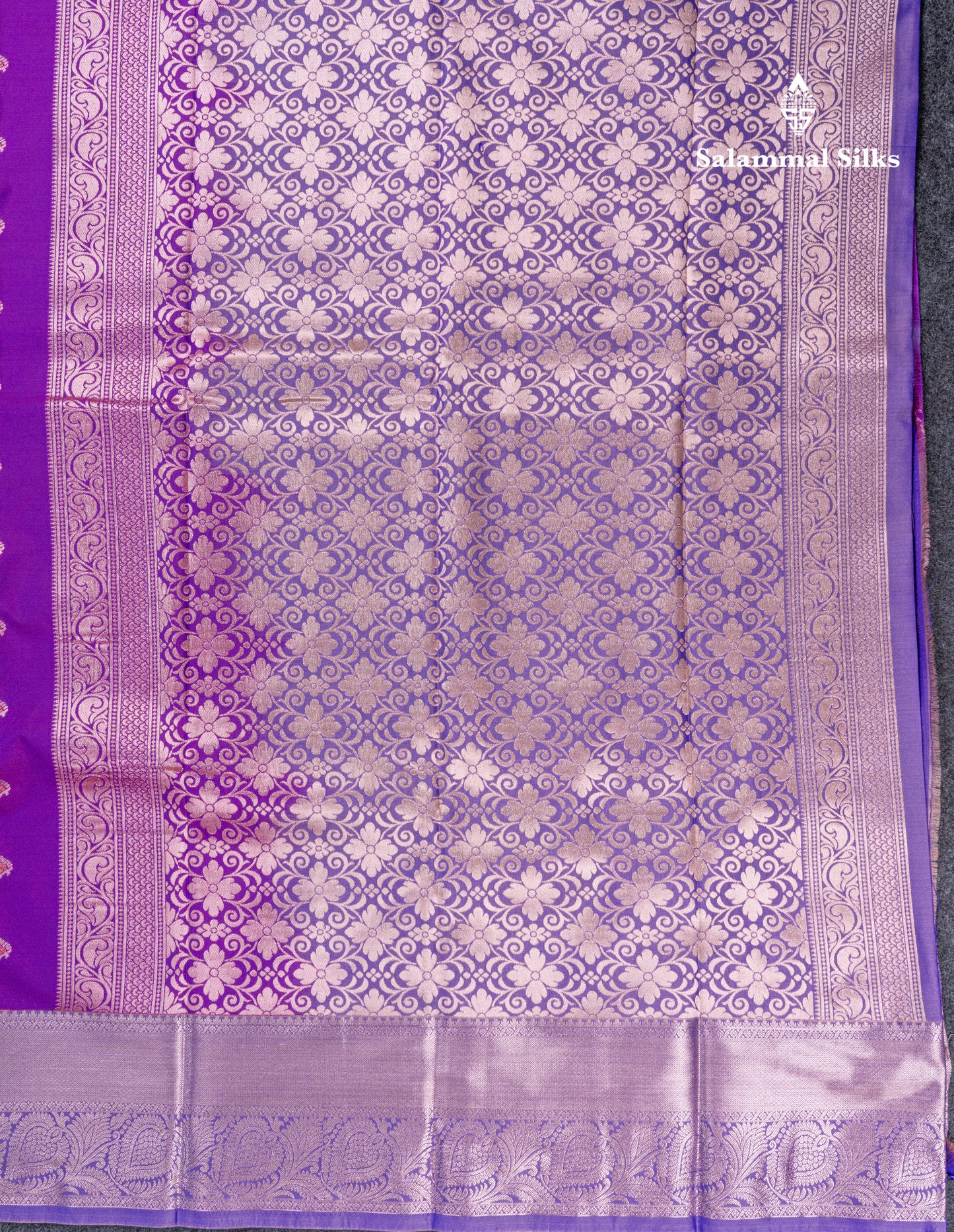 Beautiful Brown Menakari Work Semi Silk Saree With Contrast Grey Border