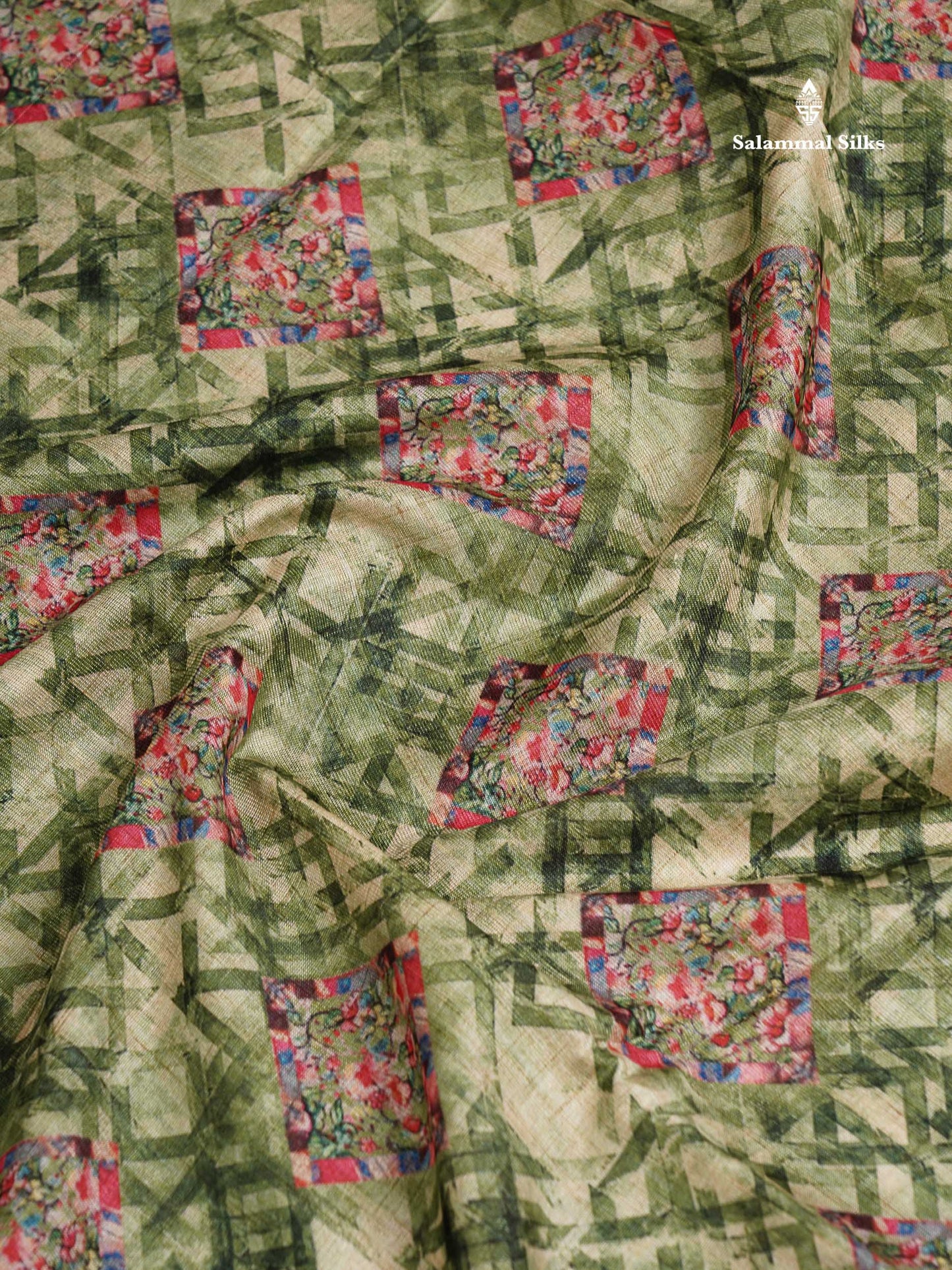 Cotton Mix Saree - Dual Tone Pink Printed Along With Small Ribbon Border