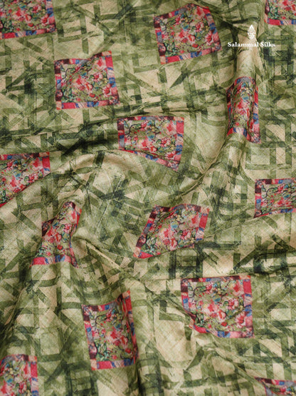 Cotton Mix Saree - Dual Tone Pink Printed Along With Small Ribbon Border