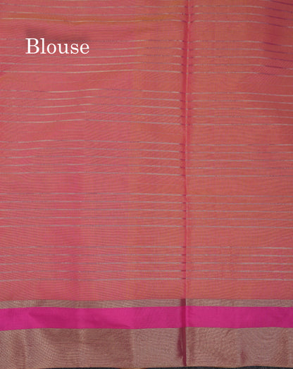 Beautiful Chilly Red Semi Tussar Fancy Saree With Contrast Dual Tone Bottle Green Blouse