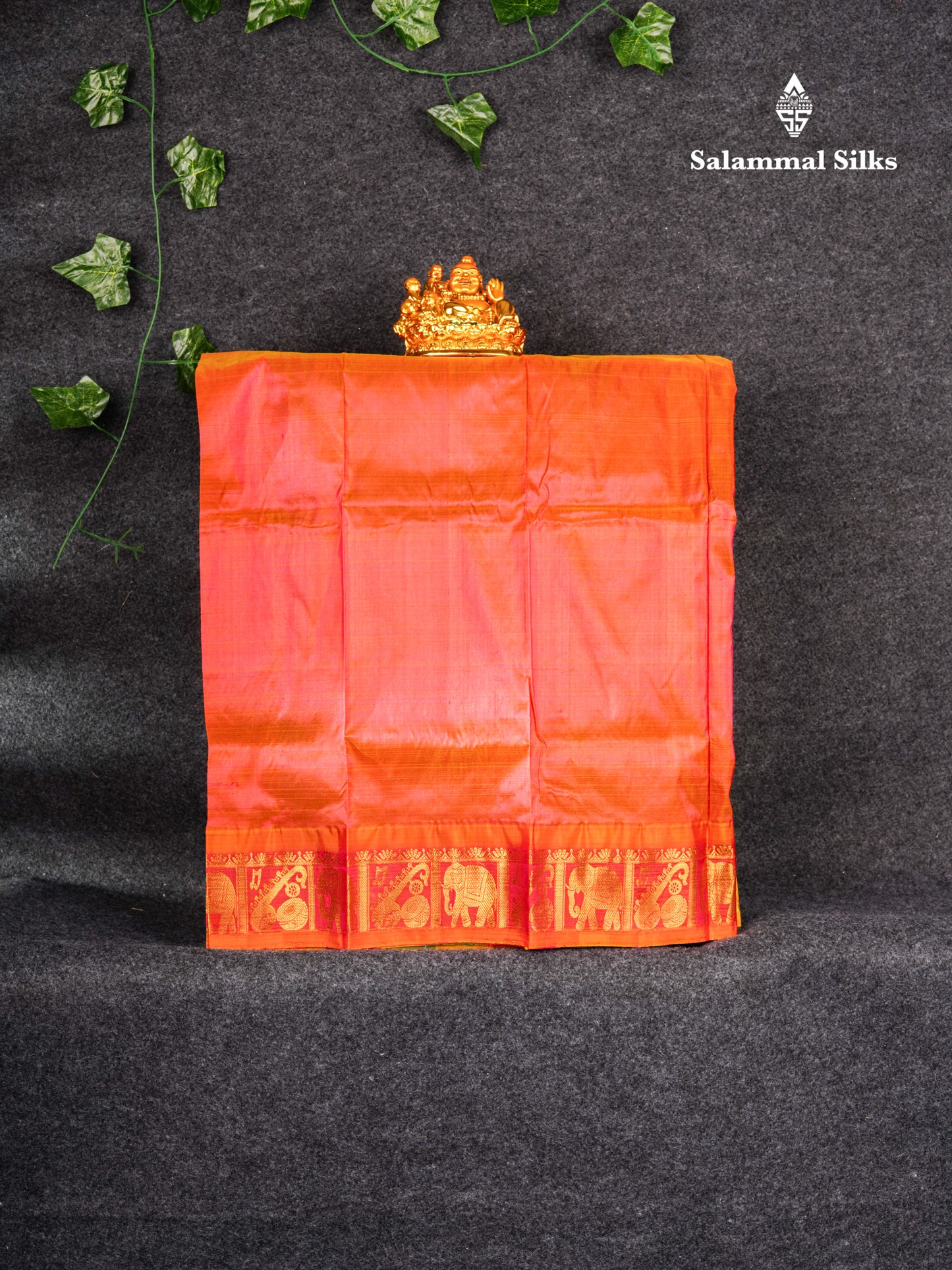 Pure Silk Pattu Pavadai (MultiColour Checks) With Pinkish Orange Blouse 27"