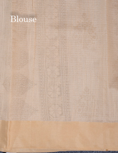 Sandal Kota Cotton Printed Saree With Self Plain Border