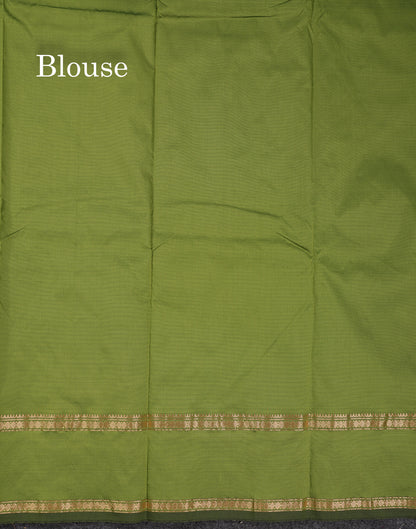 Beautiful Grey Semi Silk Saree With Tarditional Rettapet Border