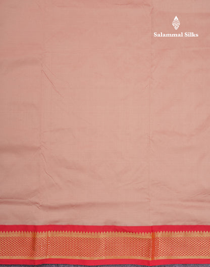 11 Yards Semi Silk Saree Onion Pink with Contrast Maroonish Red Border